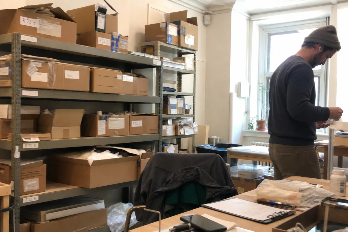 Inventoried boxes in secure storage facility