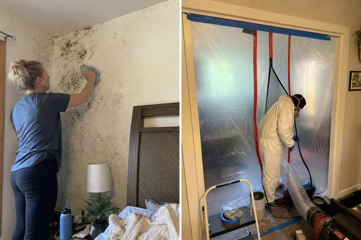 Surface wiping vs full contained remediation contrast